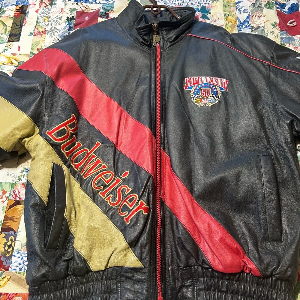 Budweiser NASCAR 50th anniversary leather jacket